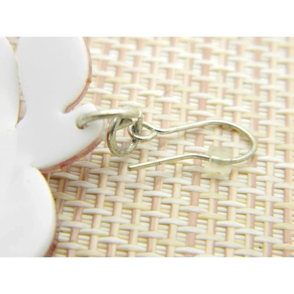 Apple Burgundy Polka Dot Large Acrylic Dangle Earrings Vintage - Picture 4 of 4